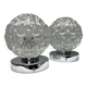 Pair of vintage glass globe chrome wall lights