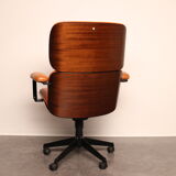 Swivel office chair - highback - in cognac leather by Ico Parisi for MIM - Italy - 1970's
