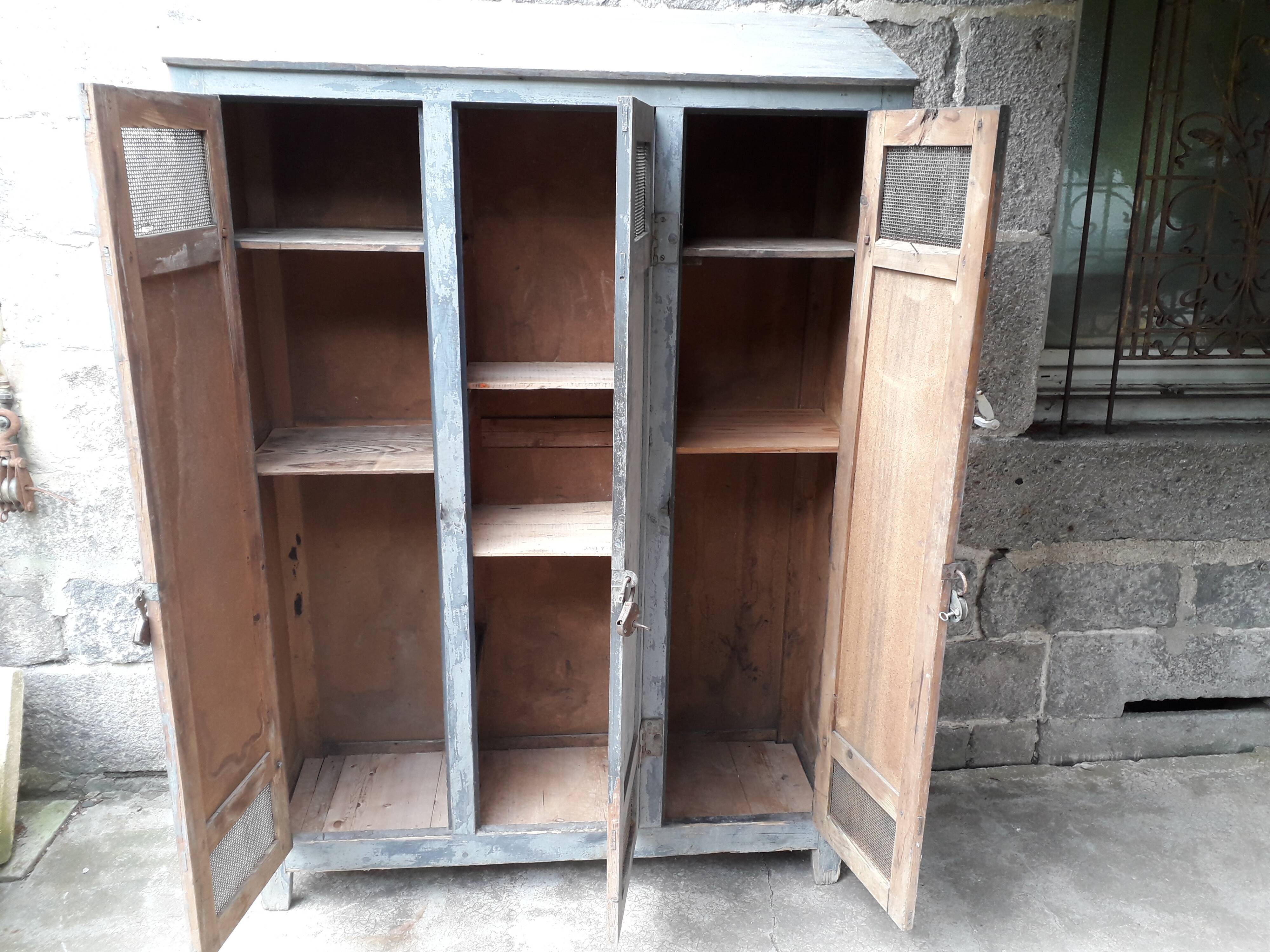 Patinated industrial wardrobe