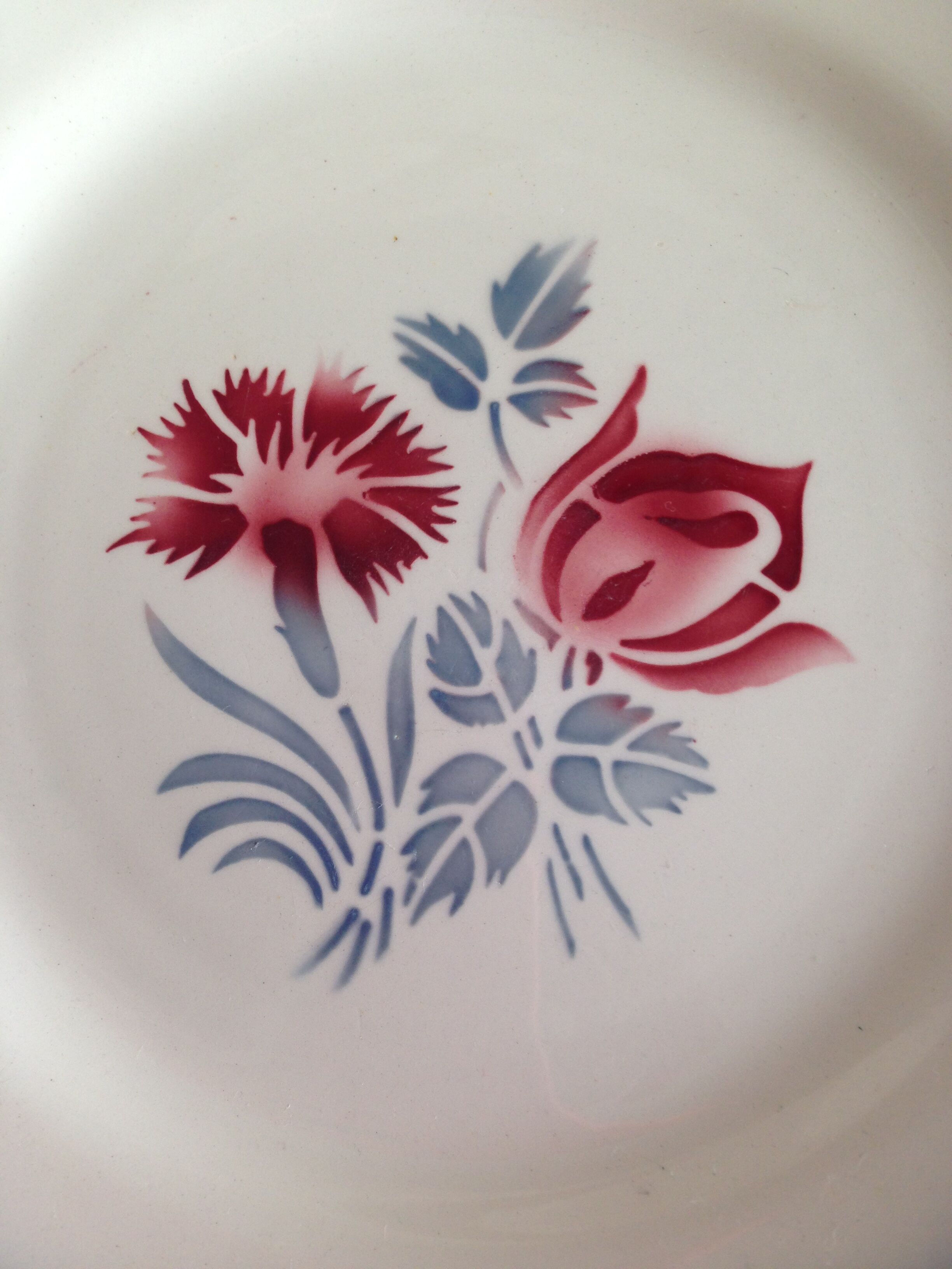 4 dessert plates model Juliette, Digoin-Sarreguemine