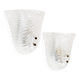 Set of 2 Murano glass 'Shell' wall sconces