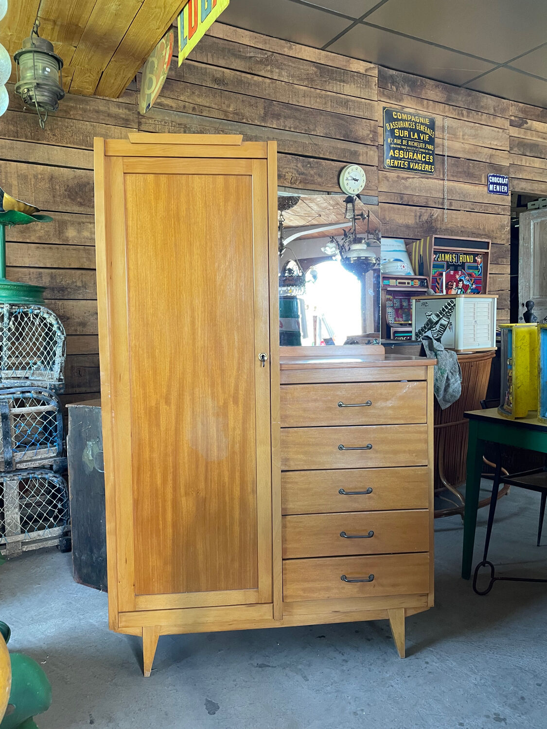 Vintage asymmetrical chest of drawers