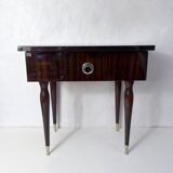 bedside table in lacquered wood and brass