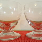 2 glasses blown and carved