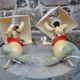 2 ancient elephant wooden pose lamps for children