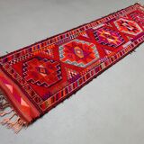 Vintage Turkish  Tribal Runner 417x94 cm veg dye wool rug tribal, handmade