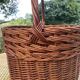 Woven wicker round basket