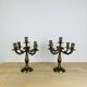 Paire de chandeliers laiton doré style classique, vintage