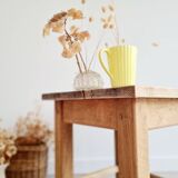 Brutalist table - oak side table
