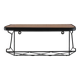 Teak and metal wall-mounted bedside table