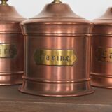 Trio of copper spice pots