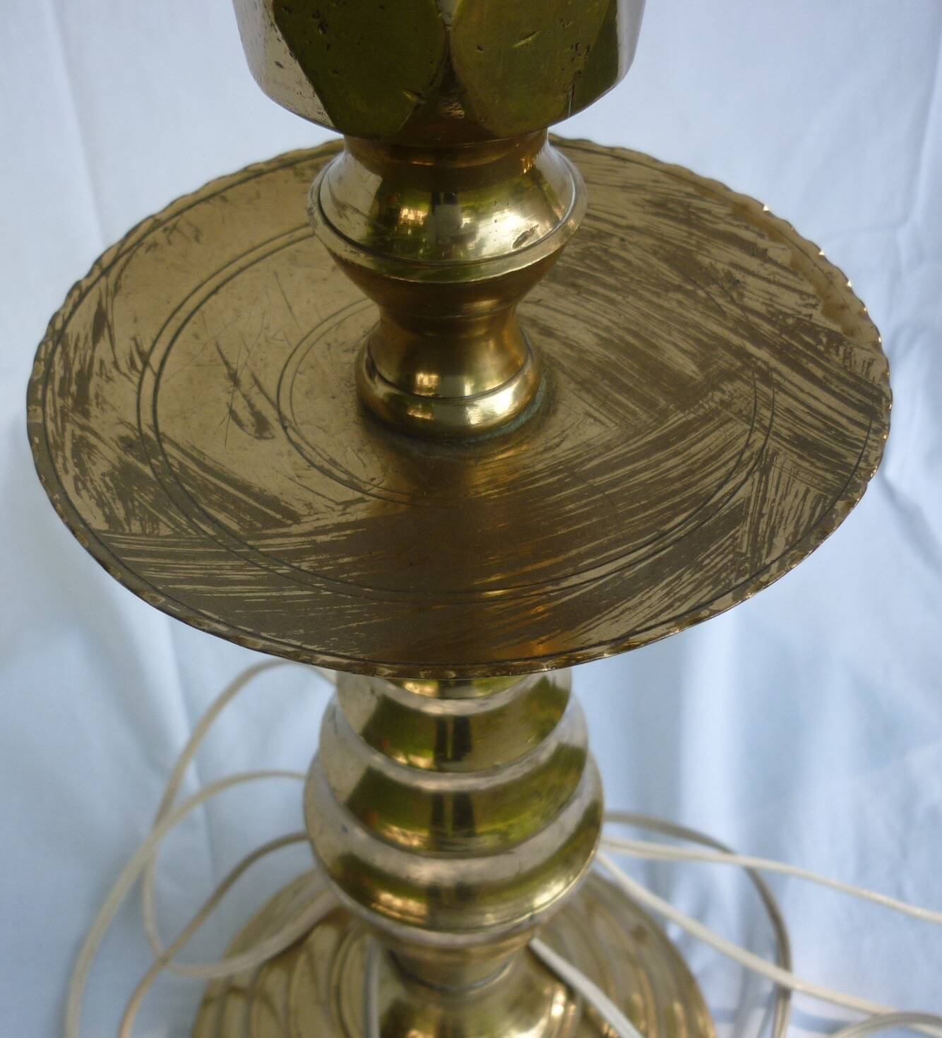 Pique candlestick chandelier old gilded brass 71 cm