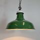 Industrial British Green Enamel Factory Pendant Lamp, 1960s