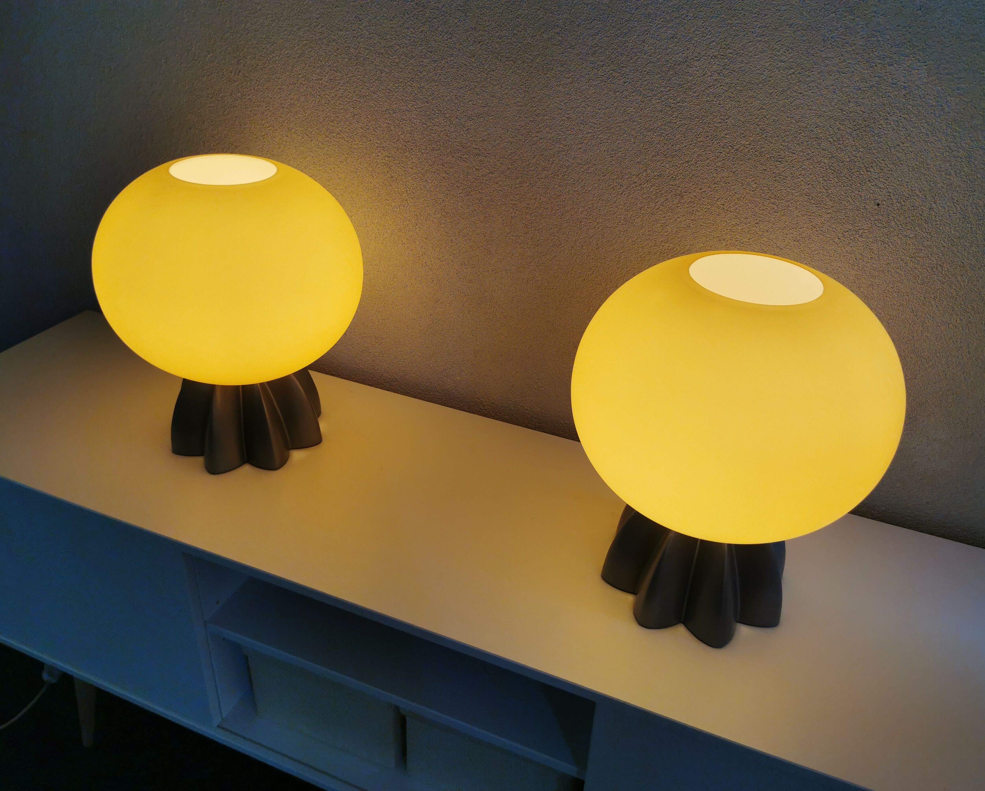Set of 2 Foscarini table lamps, Murano glass 1980