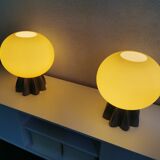 Paire de lampes Foscarini, verre de Murano 1980