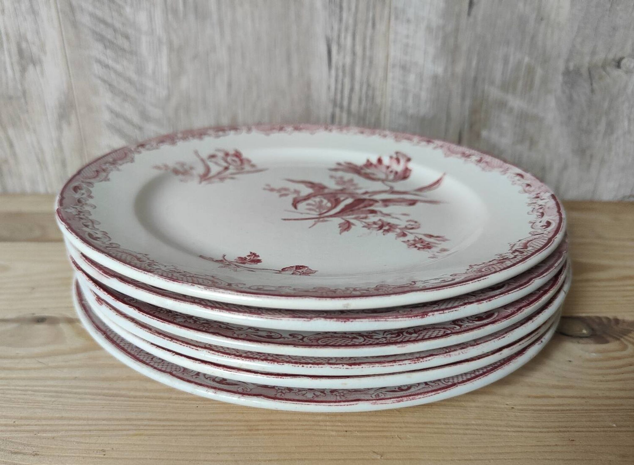 6 assiettes à dessert modèle Fontanges par Sarreguemines
