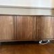 Sideboard made from recycled teak and metal legs