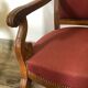 Louis Philippe era armchairs in burgundy-lined ground oak