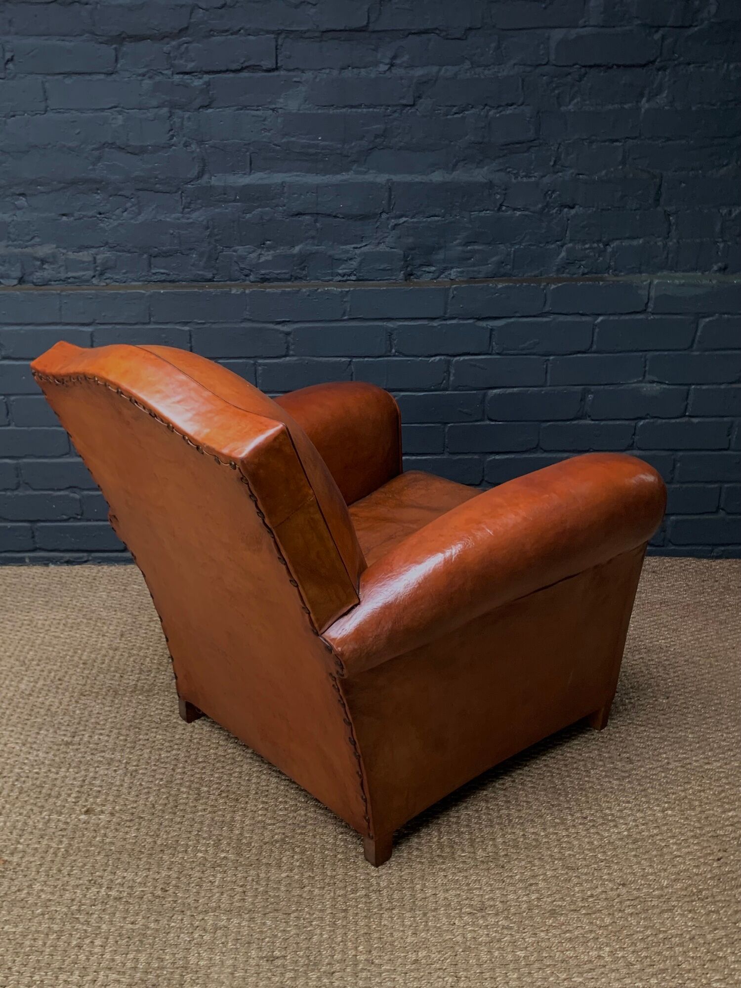 French leather club chair, circa 1930