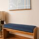 solid oak bench with customizable cushion