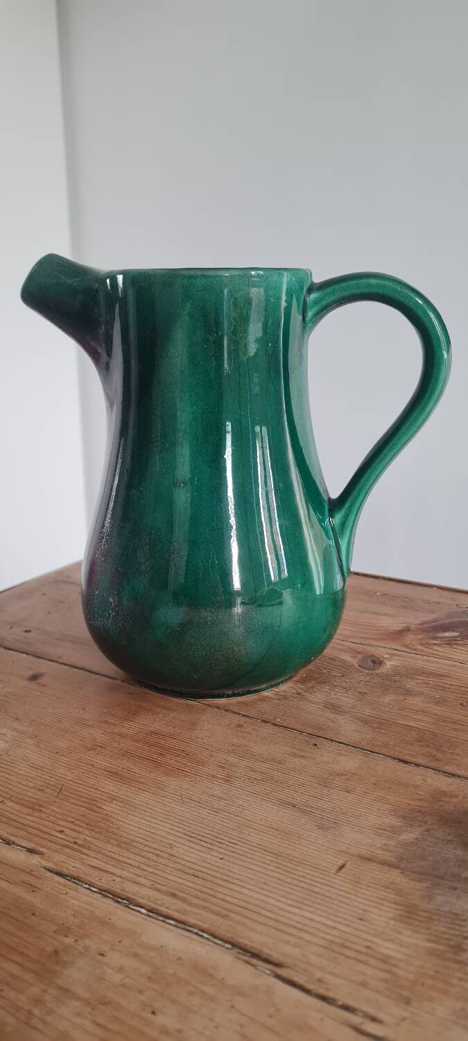Enamelled stoneware pitcher