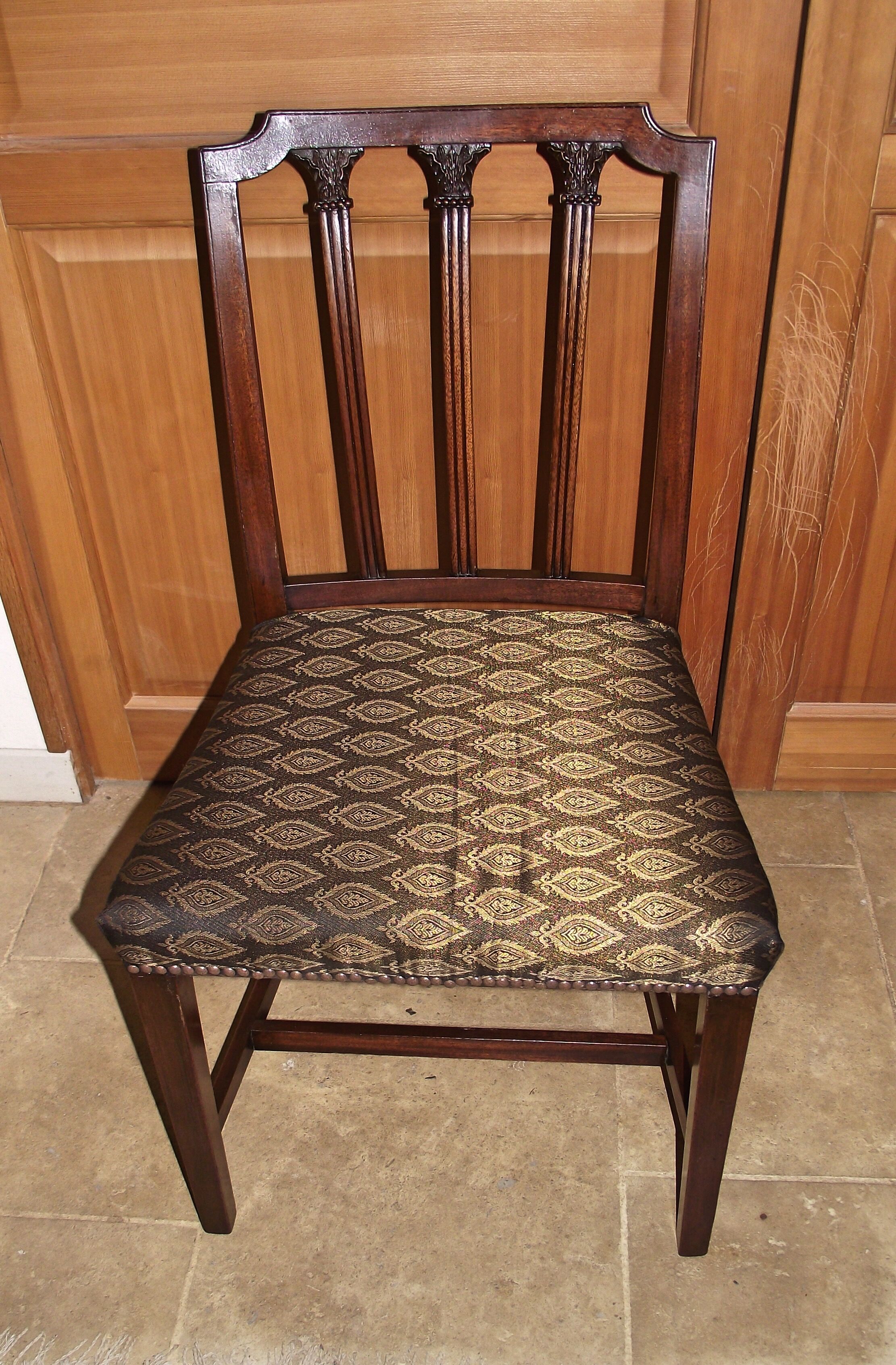 Pair of fully restored mahogany "square back" model chairs