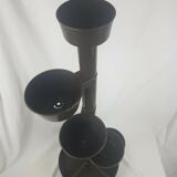 Plant holders, brown plastic jar holders italian design 70s