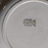 Round dish in Earthenware St Amand decorated with fruit apples and plums
