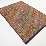 5x7 Yellow & Pink Turkish Kilim Rug, 158x218Cm