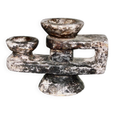 Brutalist stone candle holder 1960