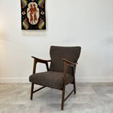 Danish teak & curly armchair