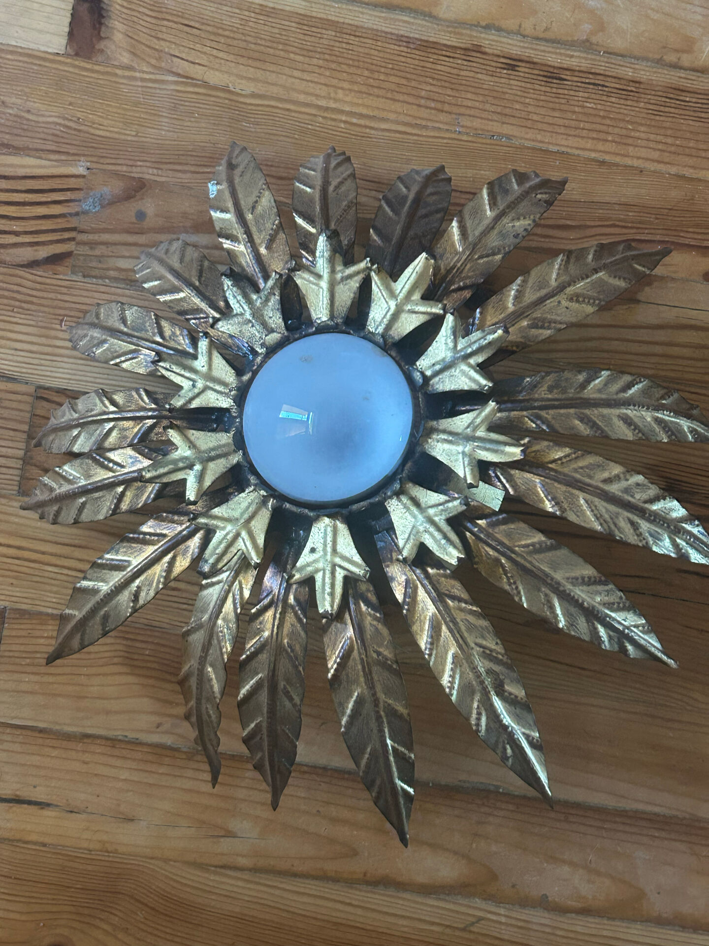 70s sun ceiling light