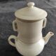 White teapot with filters old and complete p. Precious in Grigny