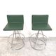 Pair of Dania bar stools in leather by Salvati & Tresoldi for Saporiti.