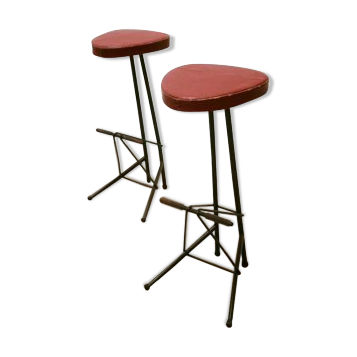Set of 2 stools bar by Willy Van Der Meeren 1956