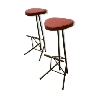 Set de 2 tabourets de bar par Willy Van Der Meeren 1956