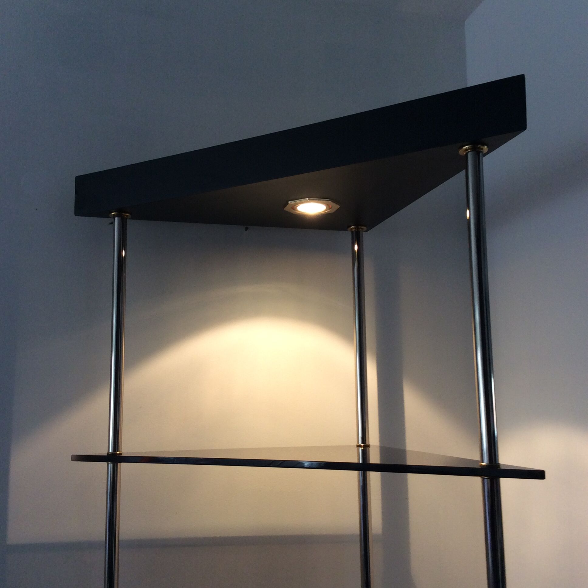 Corner shelf with lighting 1970
