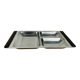 Plateau apéritif inox teck scandinave danois