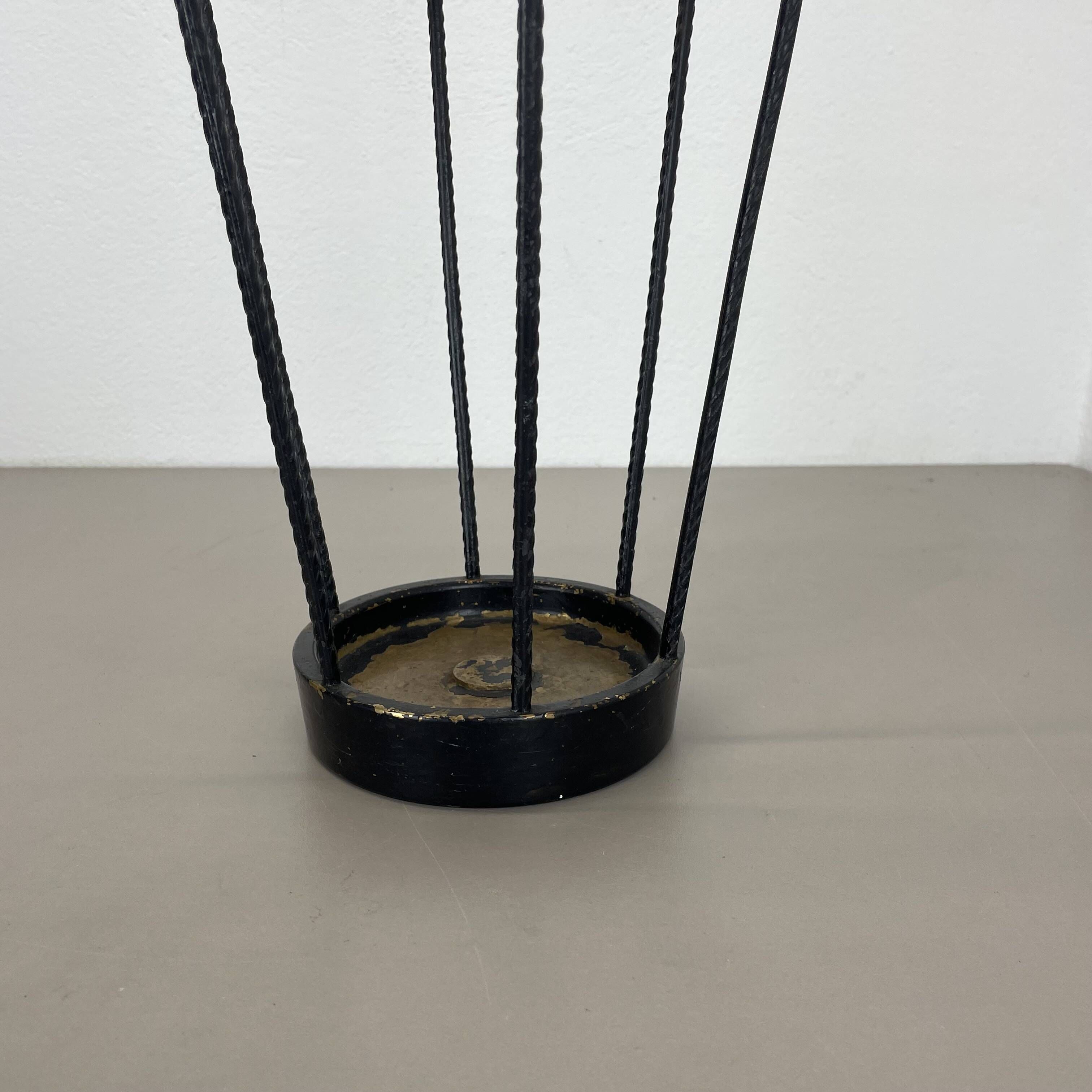 Midcentury Brass and metal BAUHAUS Style Umbrella Stand, France, 1950s