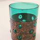 Vintage brutalist drinks set of green glass and patinated copper