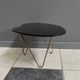 Black Glass kidney shape small side table 1960s