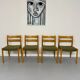 Set of 4 beech chairs designed by Niels Otto Møller, solid vintage beech