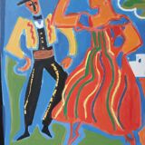 Peinture contemporaine intitulée "Les danseurs espagnols"