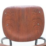 High-quality restored mid-century teak / tubular steel chair / Danish industrial design / 1960s / 1970s