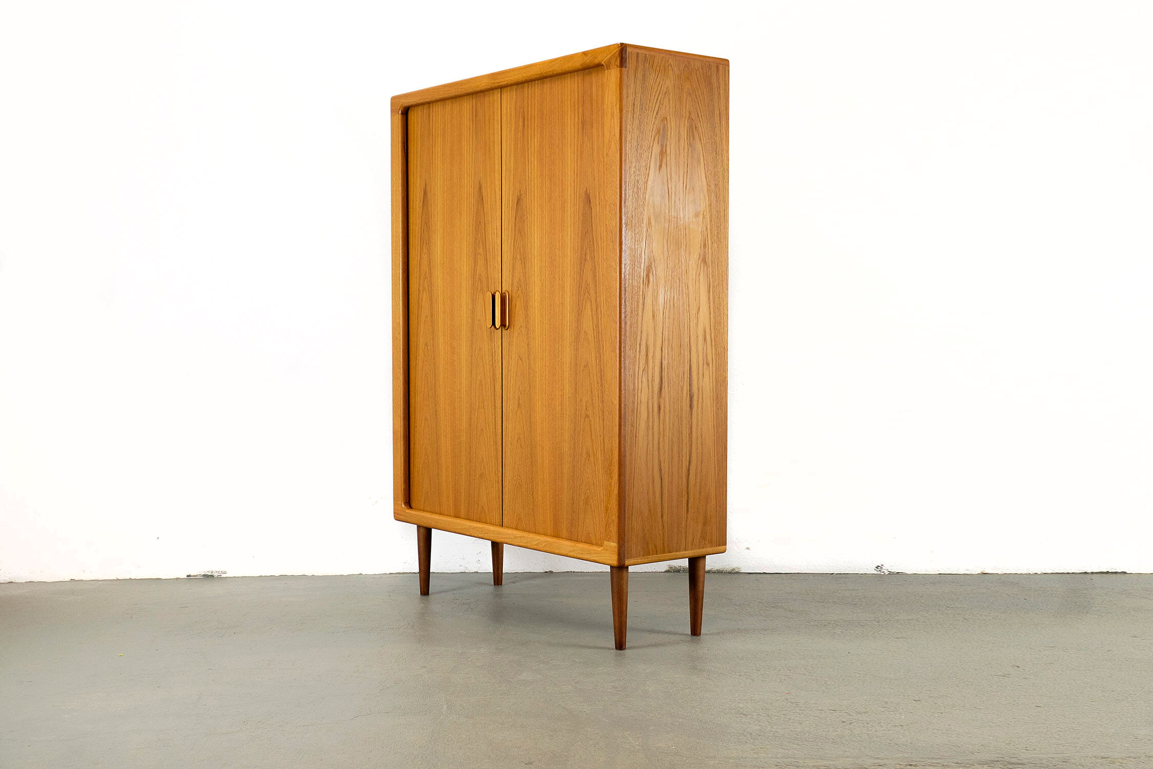 Danish Teak Cabinet with Tambour Doors from Dyrlund, 1970s