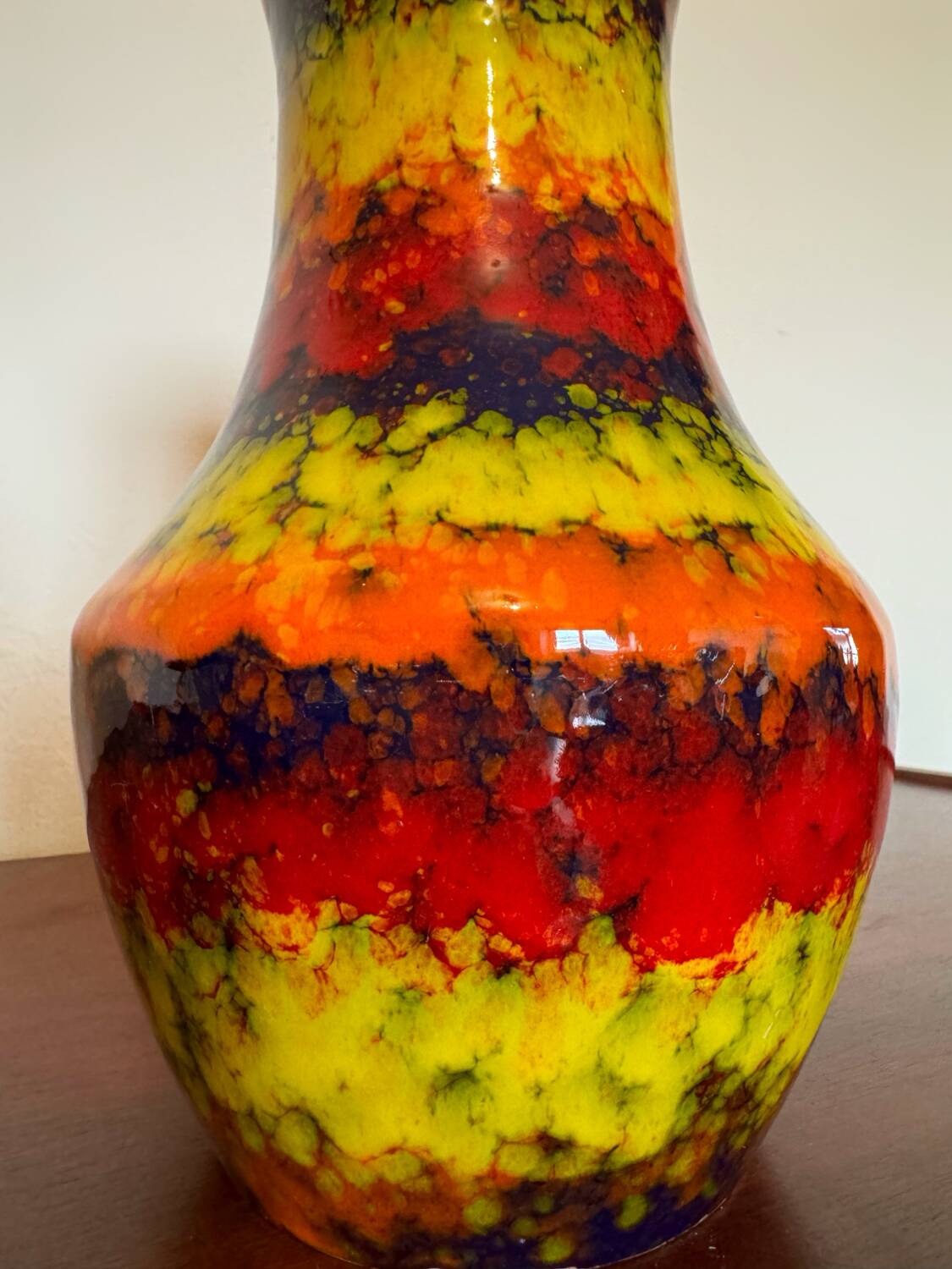 Multicolored ceramic vase from the 60s