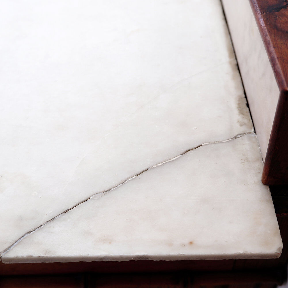 Bamboo-style commode with marble top - Late 19th century