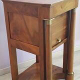 Empire period bedside table in solid walnut