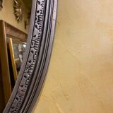 Pair of silver oval mirrors 79x46cm