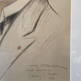 Old painting, portrait of a dandy, signed and dated 1927
